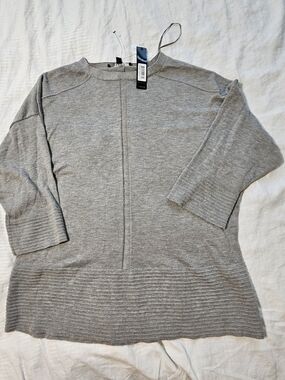 Cysus Grey Ribbed Hem Lightweight Sweater Size 1X